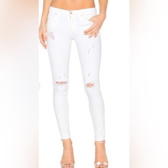 NWT Hudson Nico Mid-rise Super Skinny Jeans. White. Distressed. Size 30 - Picture 1 of 6